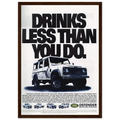 Land Rover Defender Drinks Less Than You Do Vintage Poster Ad