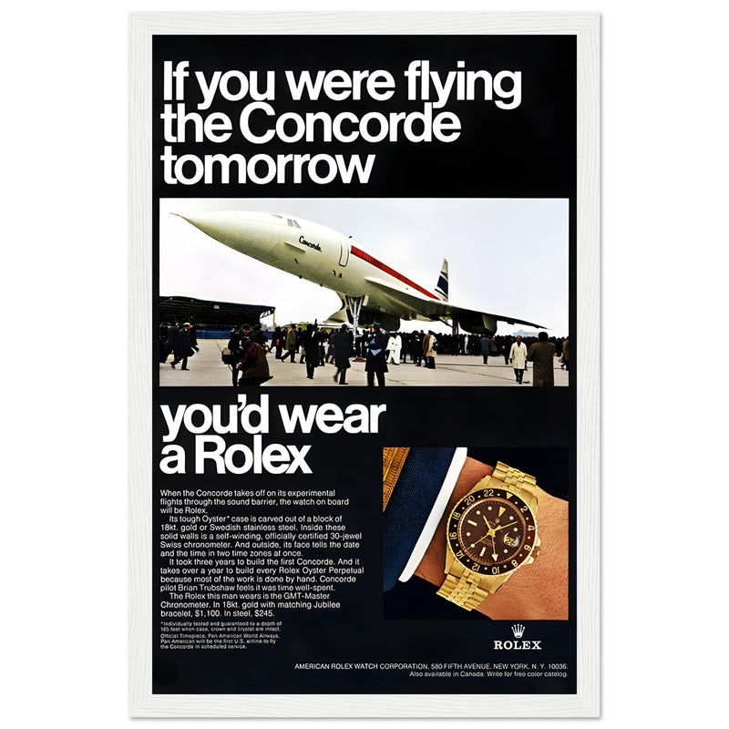 Rolex Oyster Perpetual Concorde Vintage Poster Ad