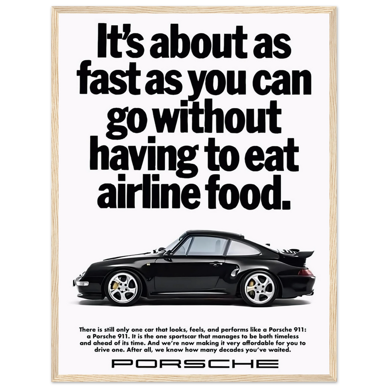 Porsche 911 Vintage Poster - Airline Food