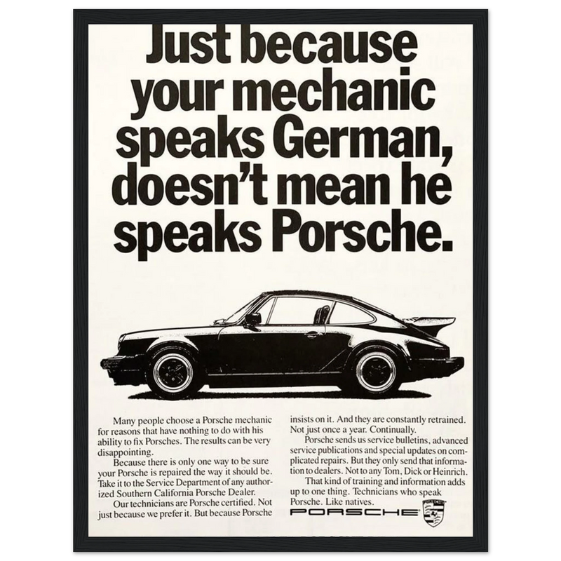 Porsche - German Speaking Vintage Poster