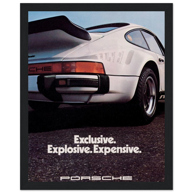 Porsche - Exclusive, Explosive, Expensive Vintage Poster