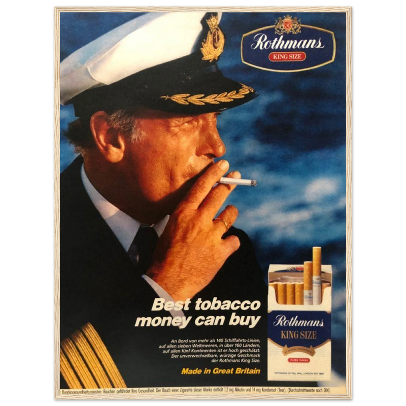 Rothmans King Size Best Tobacco Money Can Buy Vintage Poster Ad