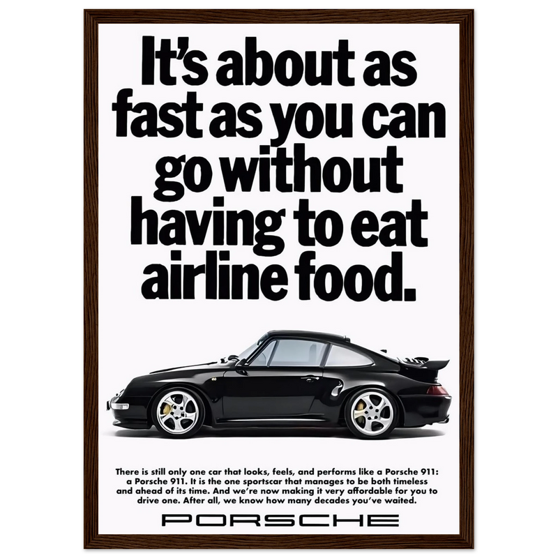 Porsche 911 Vintage Poster - Airline Food