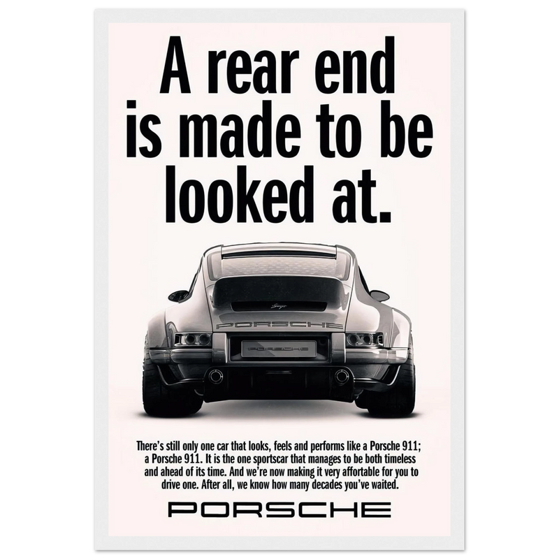 Porsche 911 Vintage Poster - Rear End