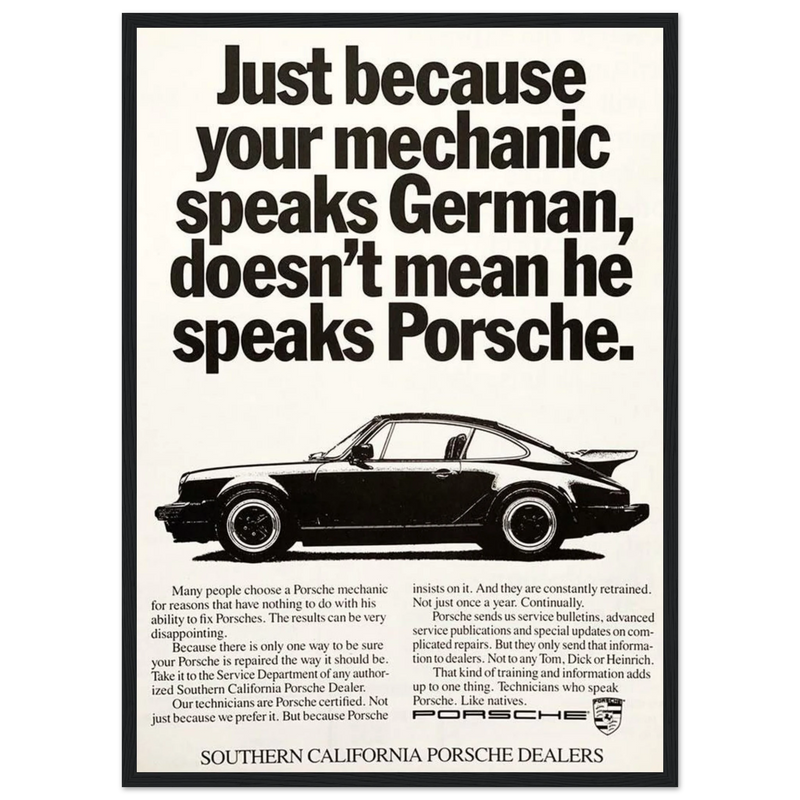 Porsche - German Speaking Vintage Poster