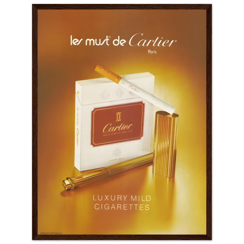 Cartier Luxury Mild Cigarettes Vintage Poster Ad