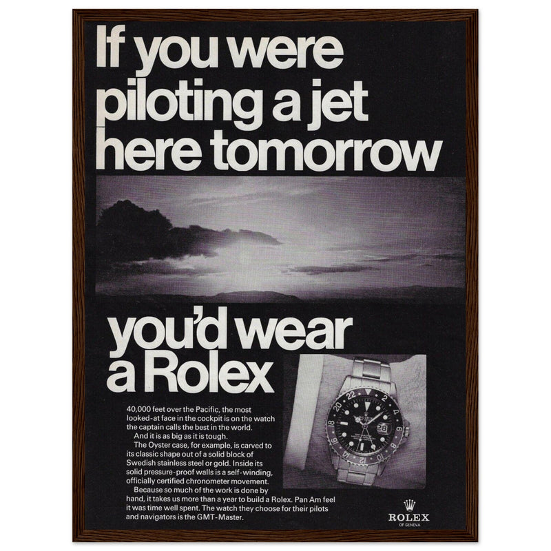 Rolex Jet Pilot Vintage Poster Ad