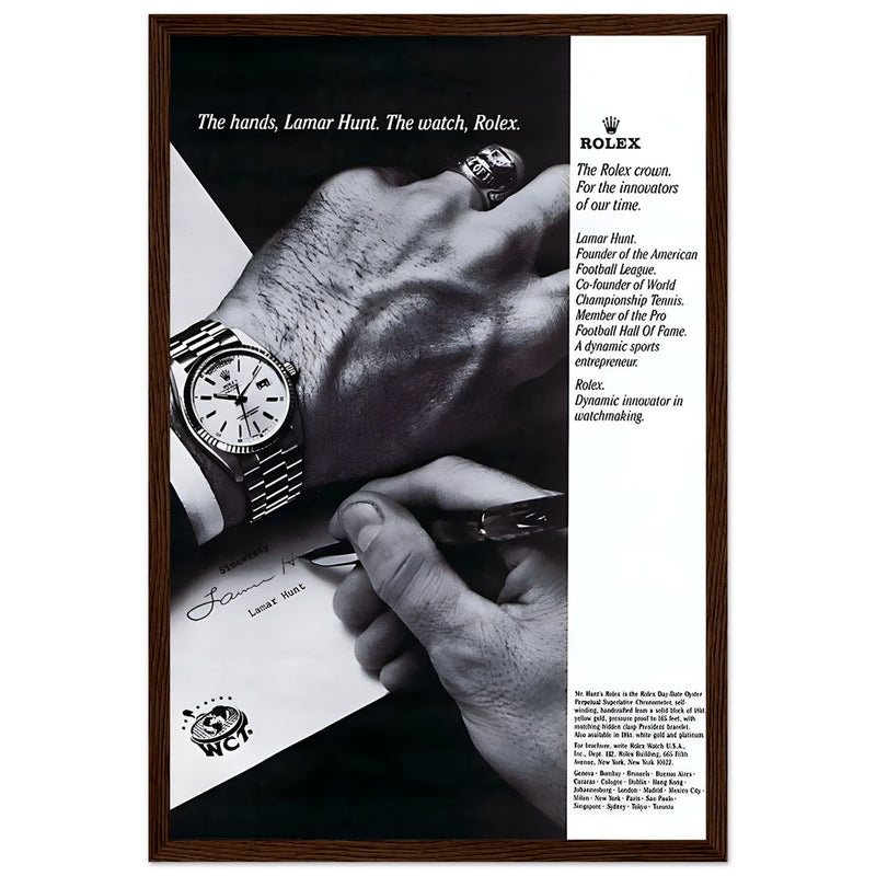 Rolex Lamar Hunt Vintage Poster Ad
