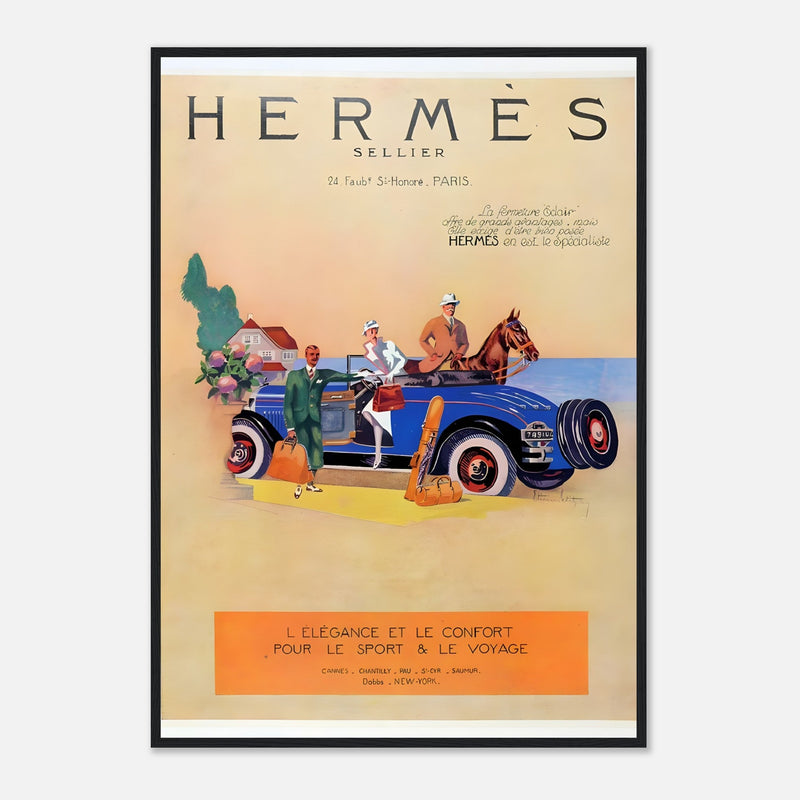 Hermes Paris Car Vintage Poster Ad