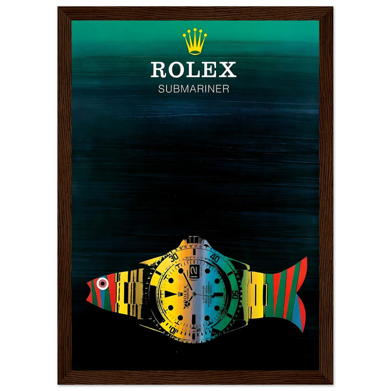 Rolex Submariner Fish Vintage Poster Ad - Premium Matte Paper
