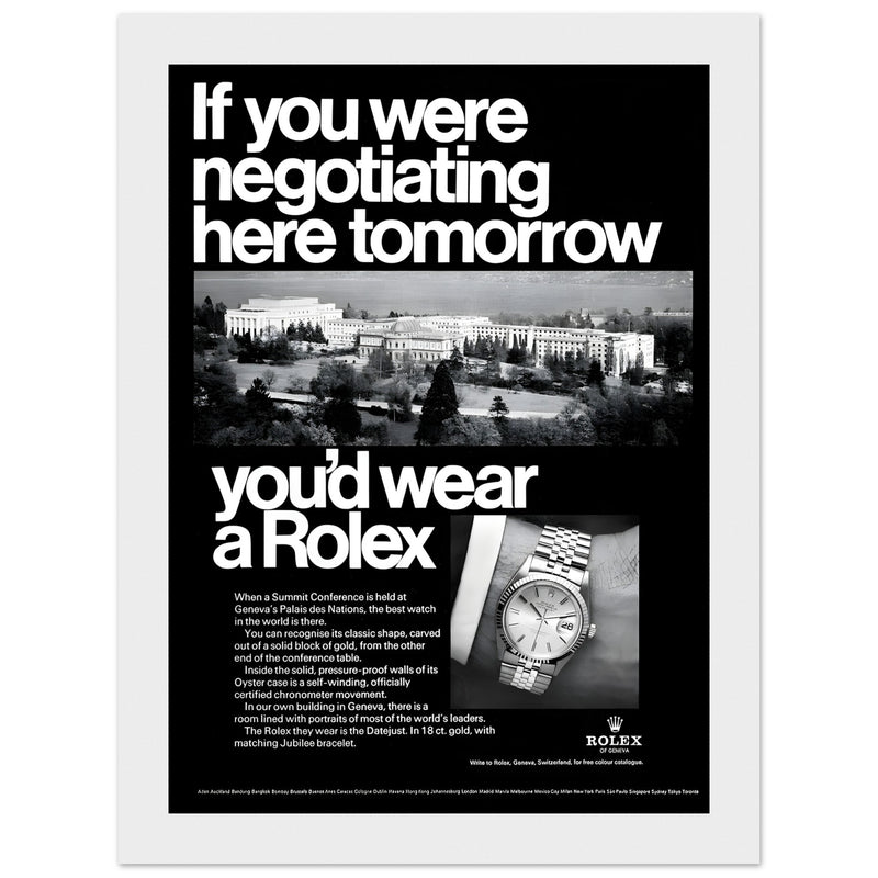 Rolex Datejust Geneva Vintage Poster Ad