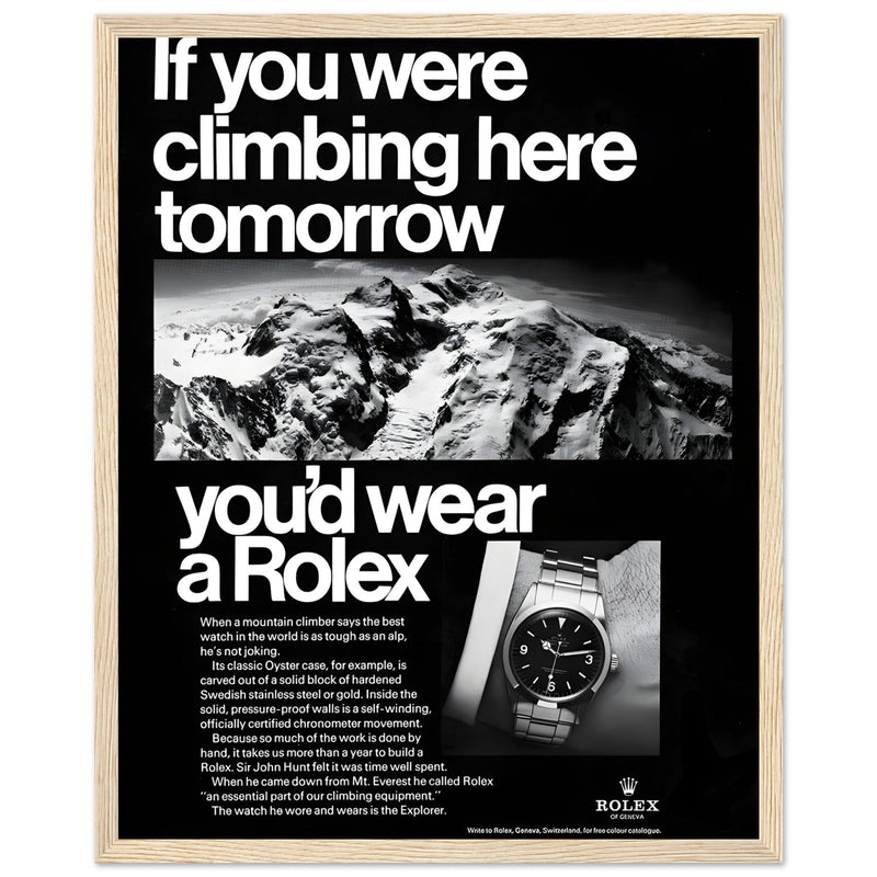Rolex Explorer Everest Vintage Poster Ad