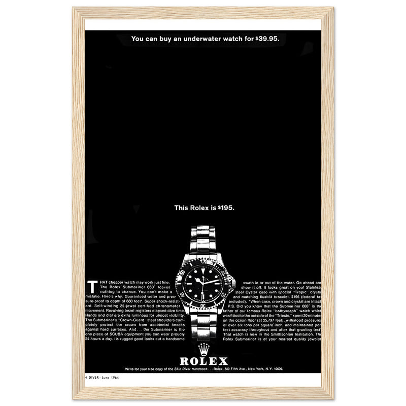 Rolex Submariner Vintage Poster Ad