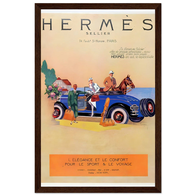 Hermes Paris Car Vintage Poster Ad