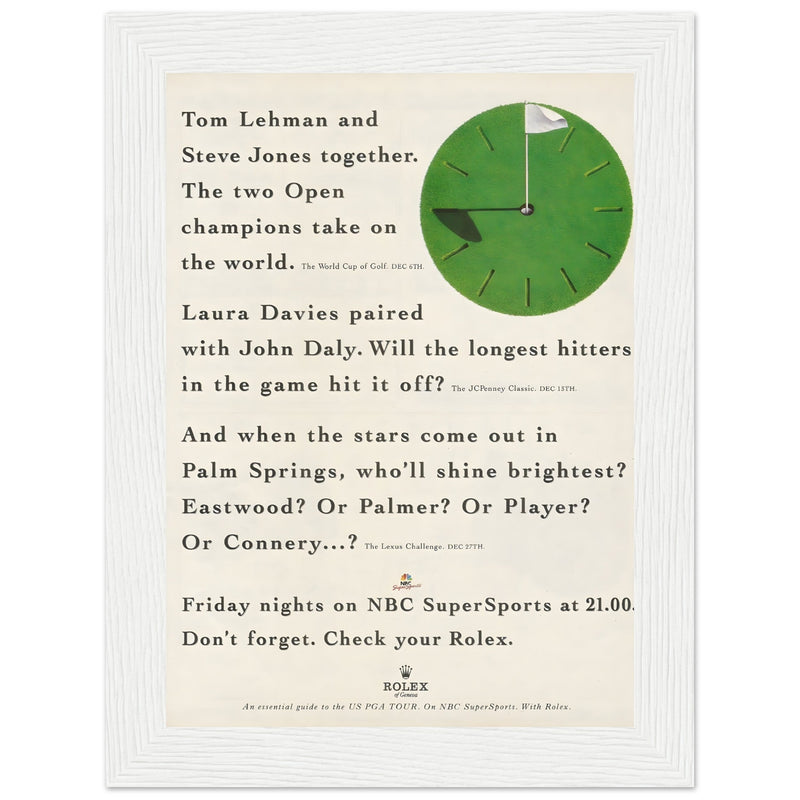 Rolex World Cup Of Golf Vintage Poster Ad
