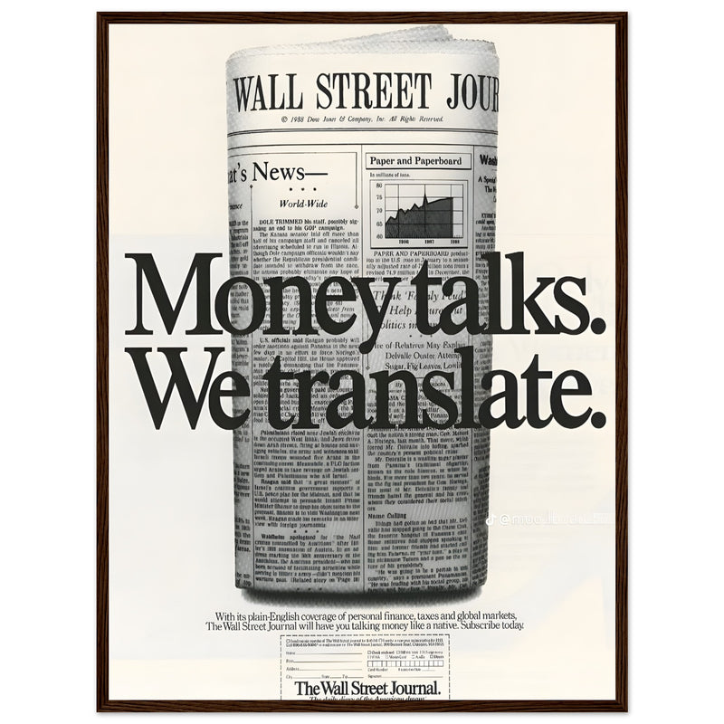 Wall Street Journal 1988 Vintage Poster Ad