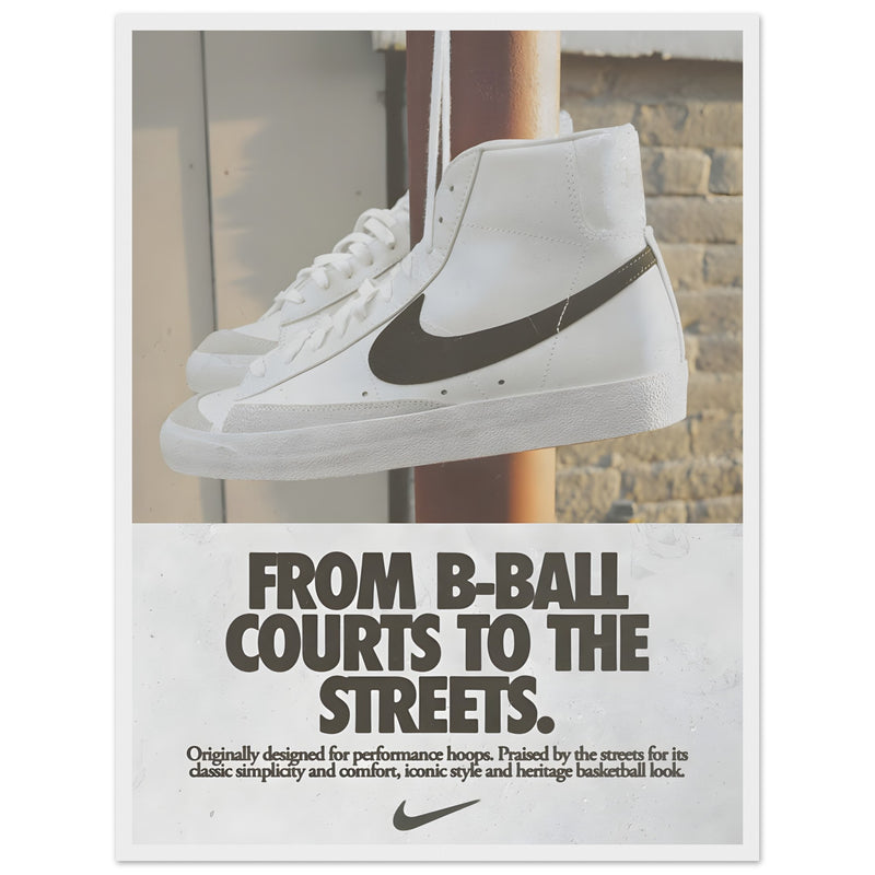 Nike Court to the streets Vintage Poster Ad