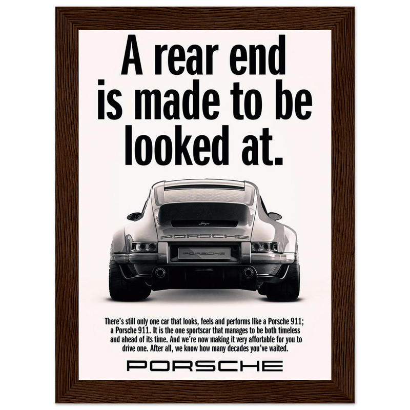 Porsche 911 Vintage Poster - Rear End