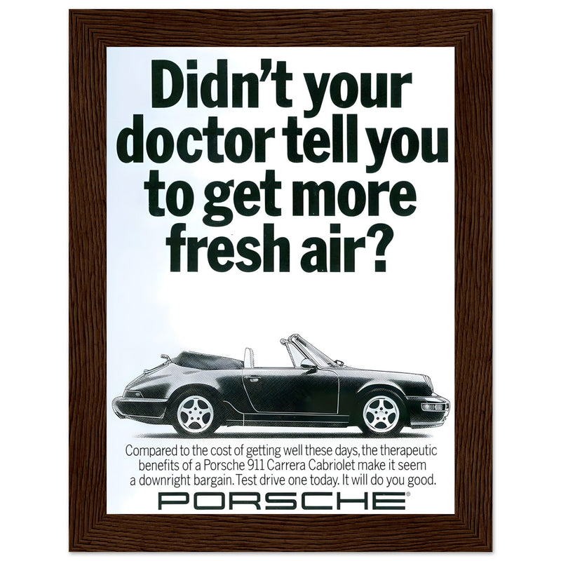 Porsche 911 Fresh Air Vintage Poster Ad