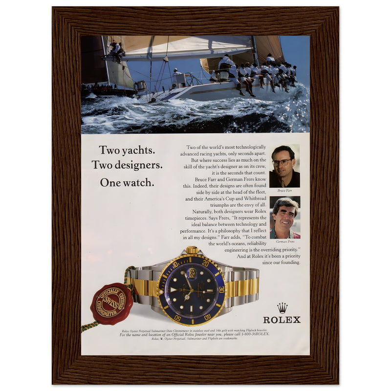 Rolex Yacht Submariner Vintage Poster Ad