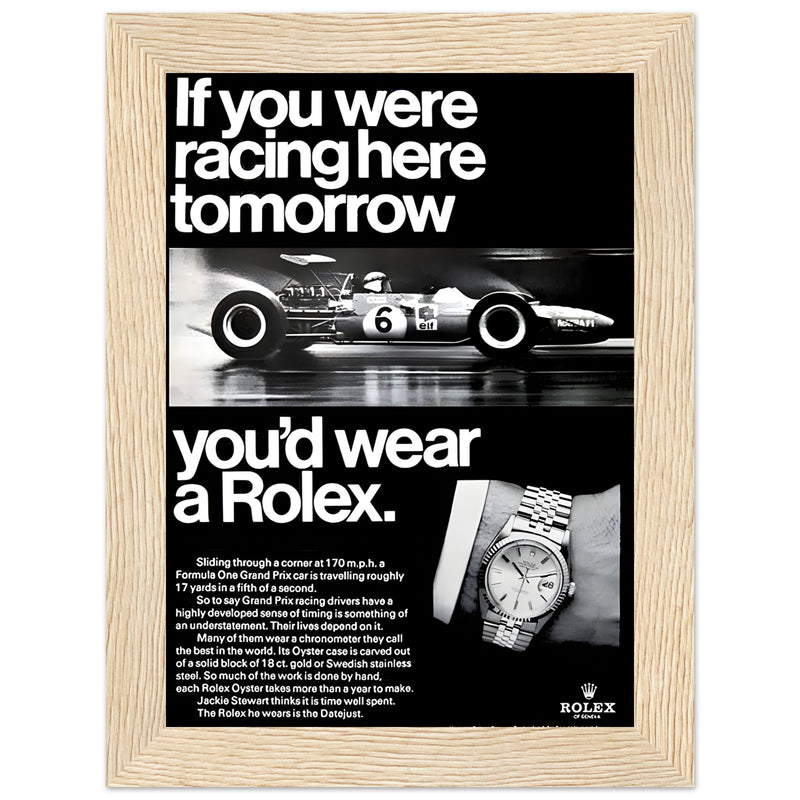 Rolex Racing Vintage Poster Ad