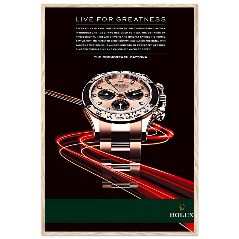 Rolex Live For Greatness Vintage Poster Ad