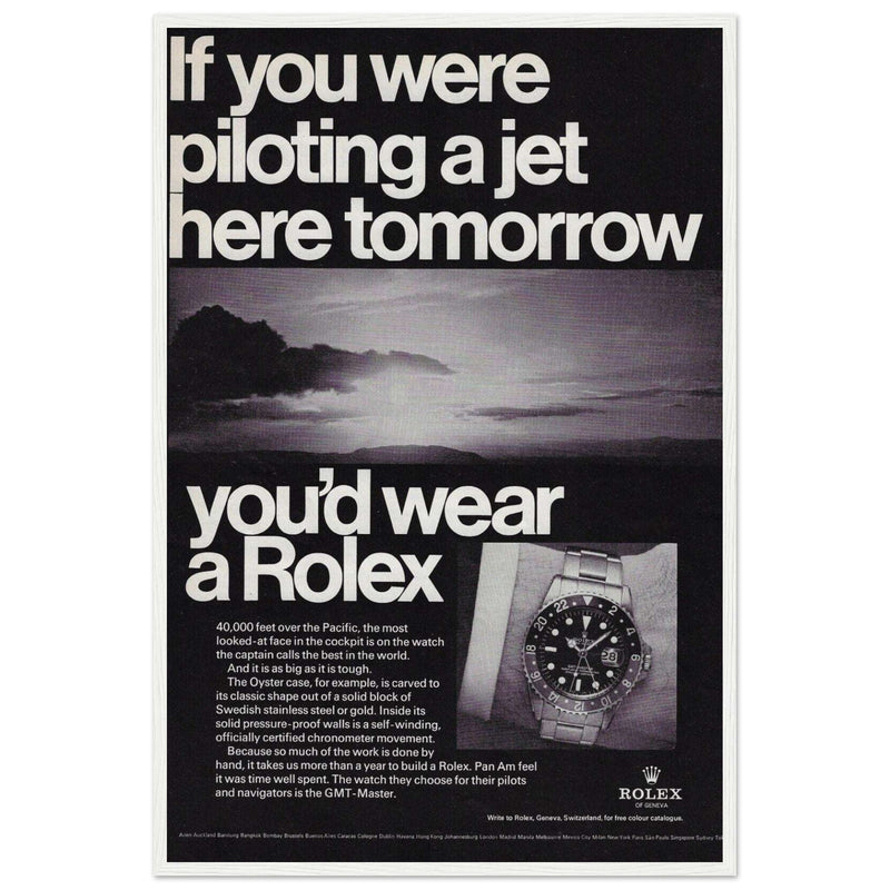 Rolex Jet Pilot Vintage Poster Ad
