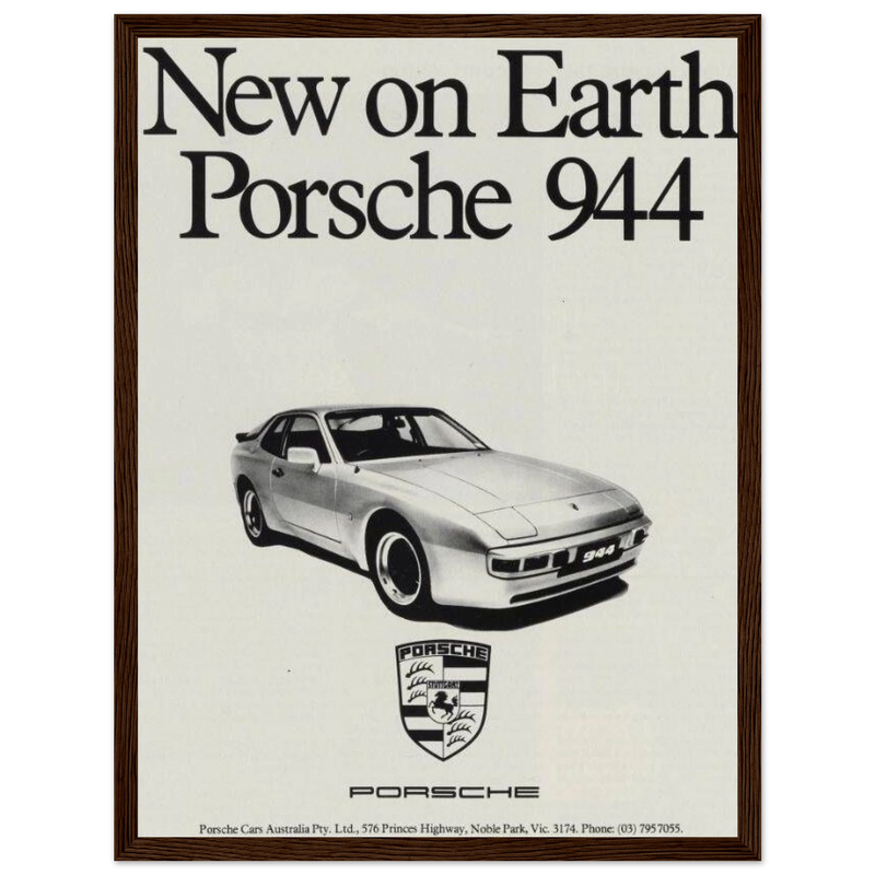 Porsche 944 New on Earth Vintage Poster Ad