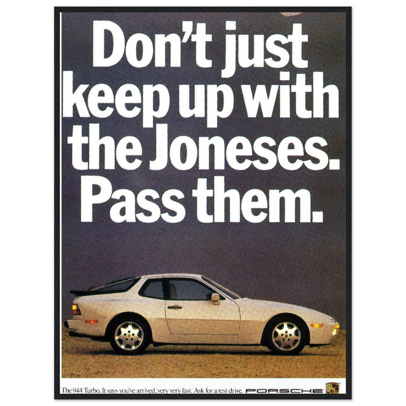 Porsche Turbo 944 Vintage Ad Poster