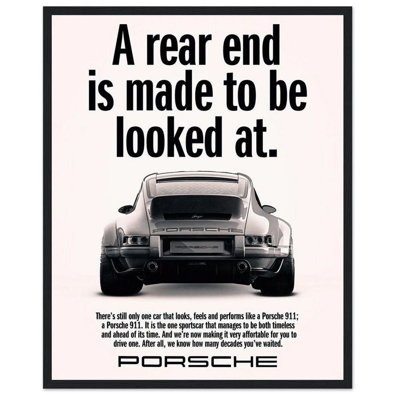 Porsche 911 Vintage Poster - Rear End