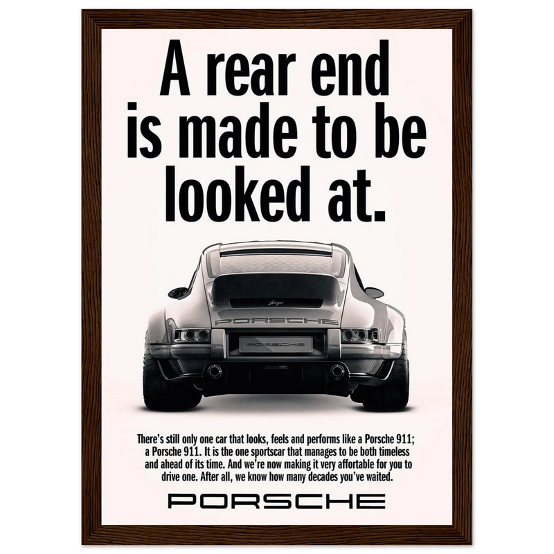 Porsche 911 Vintage Poster - Rear End
