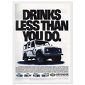 Land Rover Defender Drinks Less Than You Do Vintage Poster Ad