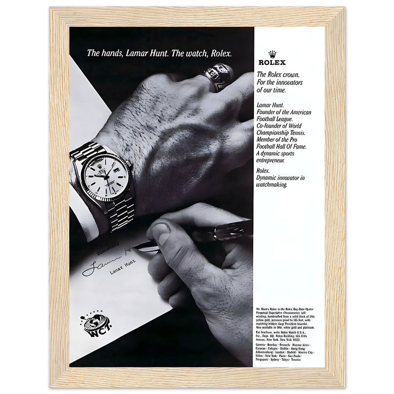 Rolex Lamar Hunt Vintage Poster Ad