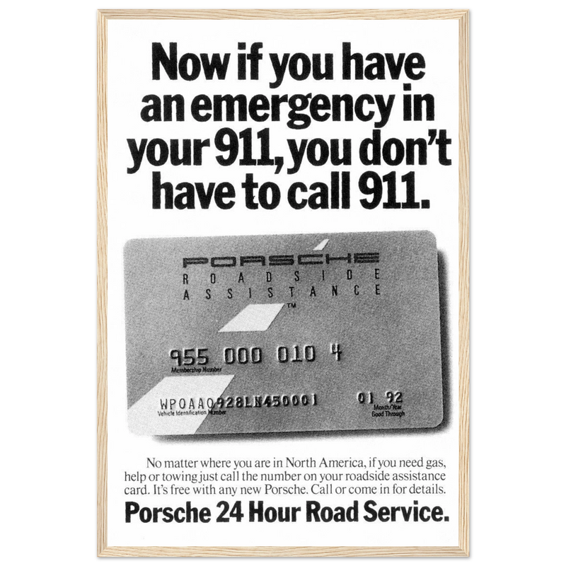 Porche 24 Road Assistance Vintage Poster Ad