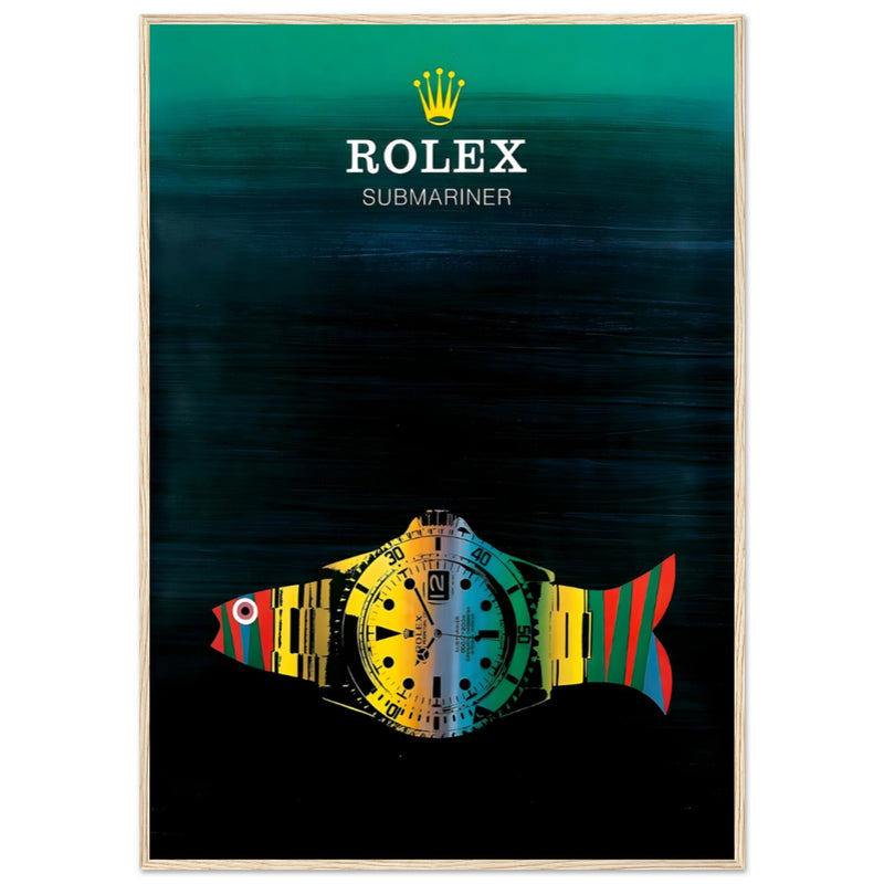 Rolex Submariner Fish Vintage Poster Ad - Premium Matte Paper