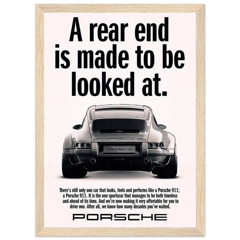 Porsche 911 Vintage Poster - Rear End
