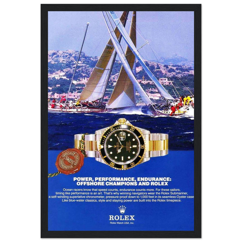 Rolex Submariner Offshore Champions Vintage Poster Ad