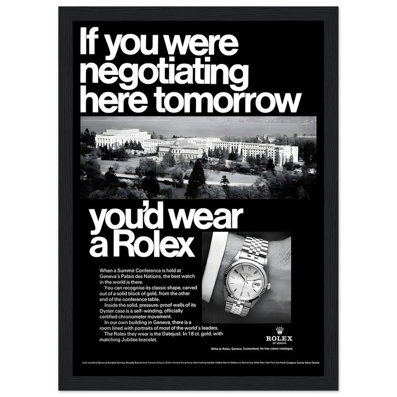 Rolex Datejust Geneva Vintage Poster Ad