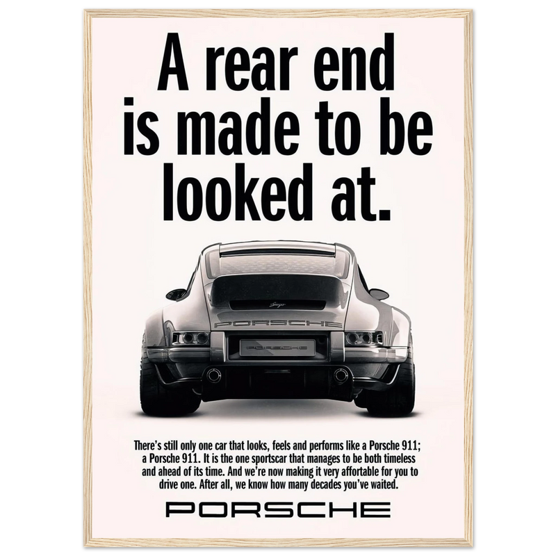 Porsche 911 Vintage Poster - Rear End