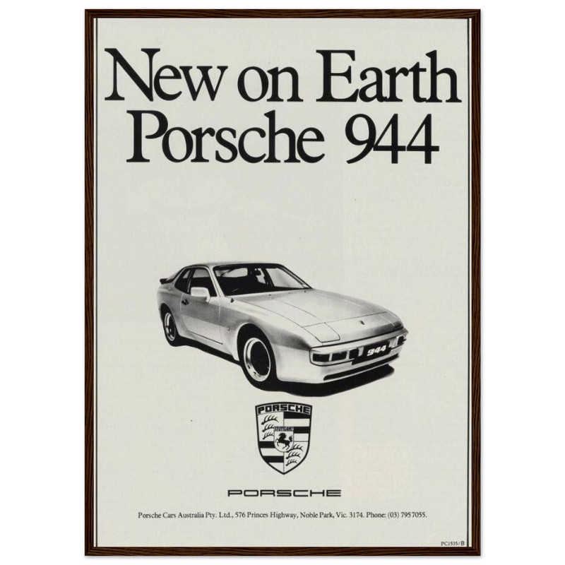 Porsche 944 New on Earth Vintage Poster Ad