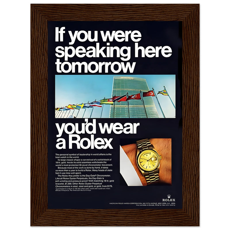 Rolex Day-Date UN Vintage Poster Ad