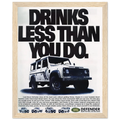 Land Rover Defender Drinks Less Than You Do Vintage Poster Ad
