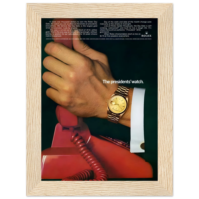 Rolex Day-Date The President's Watch Vintage Poster Ad