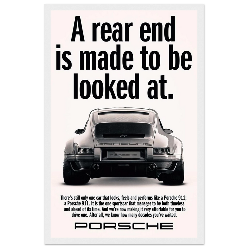 Porsche 911 Vintage Poster - Rear End