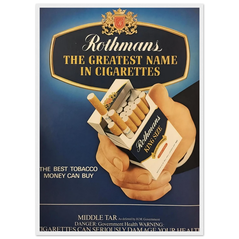 Rothmans Vintage Poster - The Greatest Name In Cigarettes