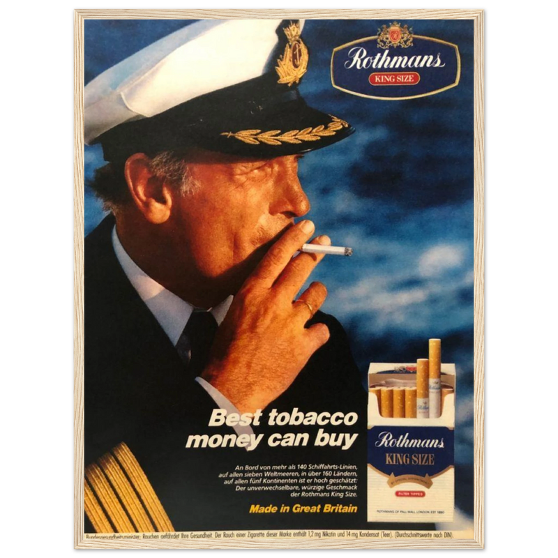 Rothmans King Size Best Tobacco Money Can Buy Vintage Poster Ad