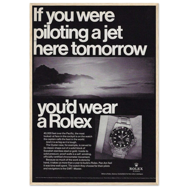 Rolex Jet Pilot Vintage Poster Ad