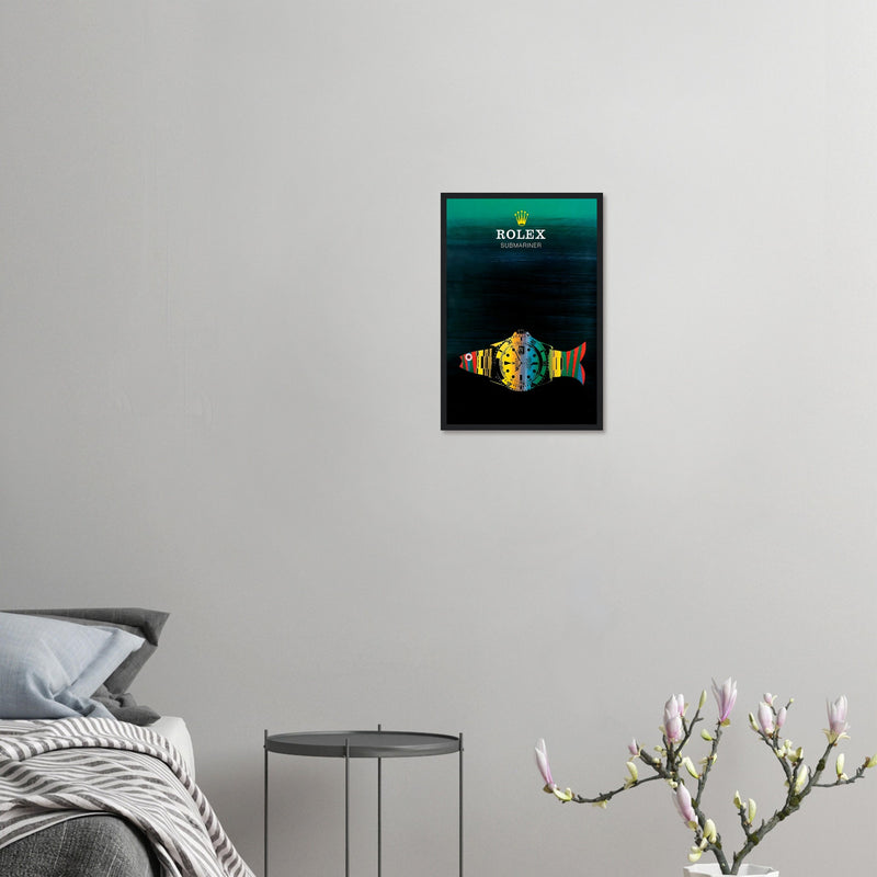 Rolex Submariner Fish Vintage Poster Ad - Premium Matte Paper