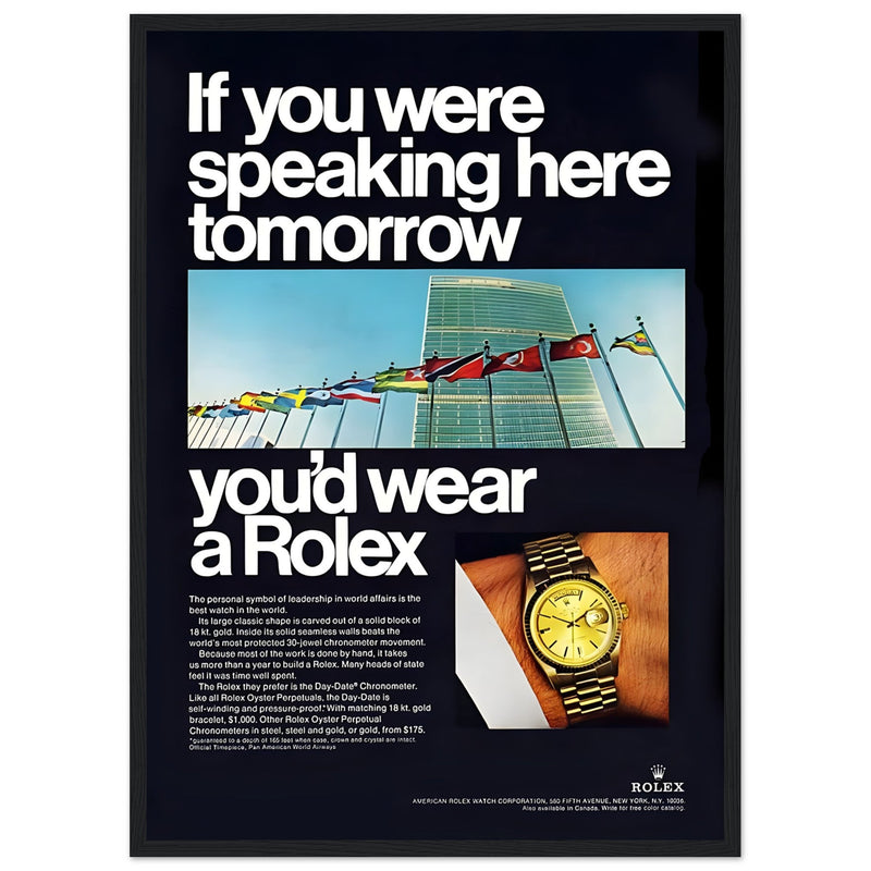 Rolex Day-Date UN Vintage Poster Ad