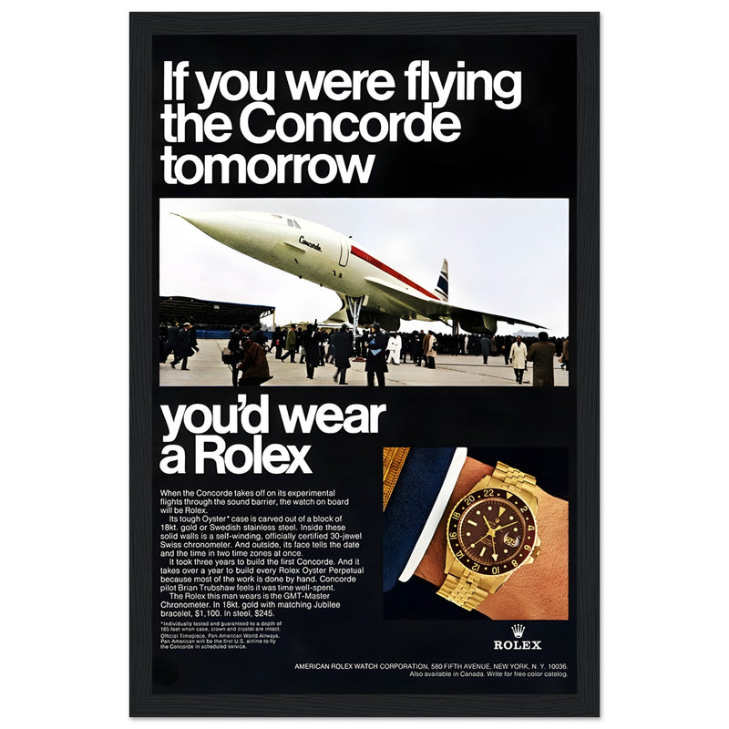 Rolex Oyster Perpetual Concorde Vintage Poster Ad